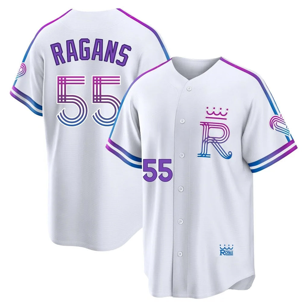 Blandc KC.Royals #55 Cole Ragans Player White 2026 City Connect Limited Home Stitched Jerseys