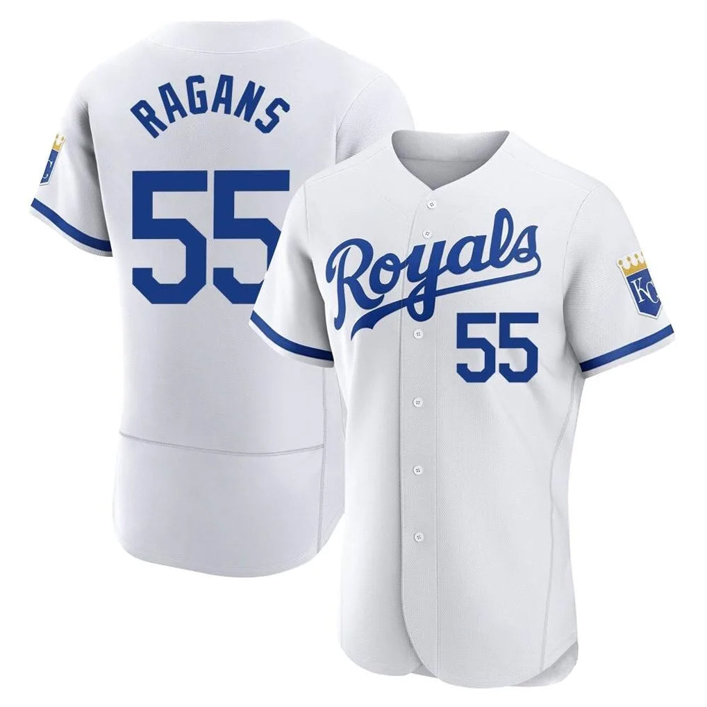Blandc KC.Royals #55 Cole Ragans Player White Limited Elite Home Game Stitched Jerseys