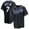 Blandc KC.Royals #7 Bobby Witt Jr. Player Black Carbon Fashion Home Game Stitched Jerseys