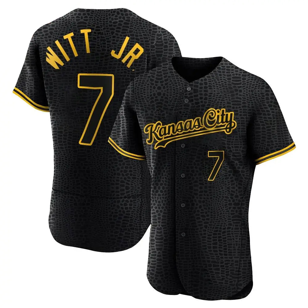 Blandc KC.Royals #7 Bobby Witt Jr. Player Black Snake Skin City Limited Elite Stitched Jerseys