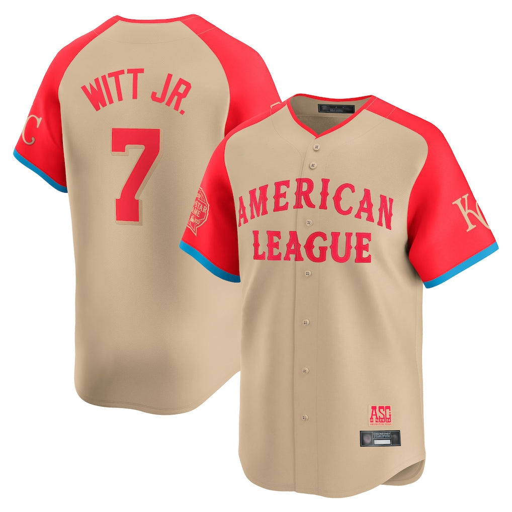 Blandc KC.Royals #7 Bobby Witt Jr. Player Cream American League All-Star Game Limited Home Stitched Jerseys