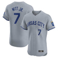 Blandc KC.Royals #7 Bobby Witt Jr. Player Gray Limited Elite Home Stitched Jerseys