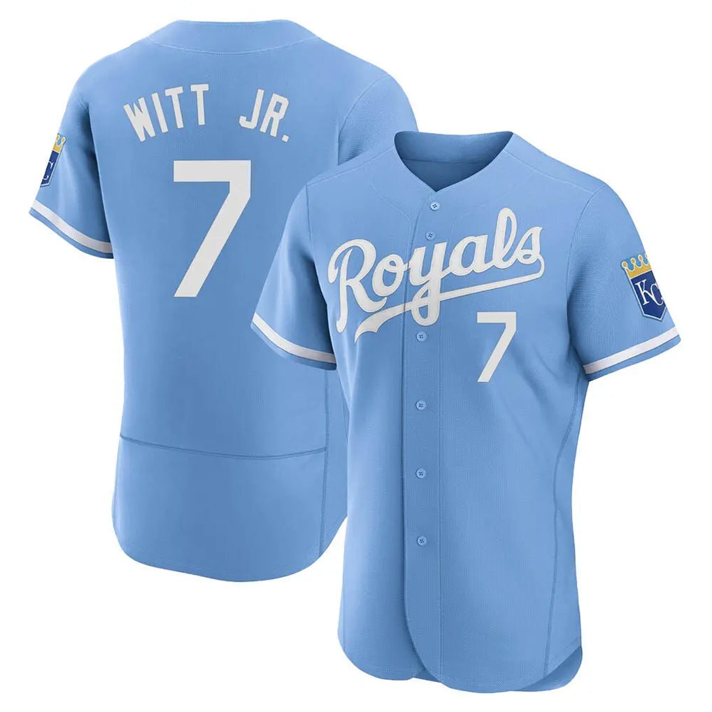 Blandc KC.Royals #7 Bobby Witt Jr. Player Light Blue Alt Limited Elite Home Stitched Jerseys