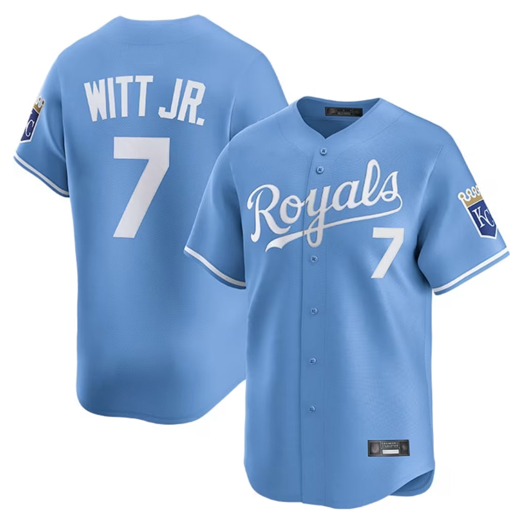 Blandc KC.Royals #7 Bobby Witt Jr. Player Light Blue Alt Limited Home Stitched Jerseys