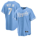 Blandc KC.Royals #7 Bobby Witt Jr. Player Light Blue Home Game Stitched Jerseys