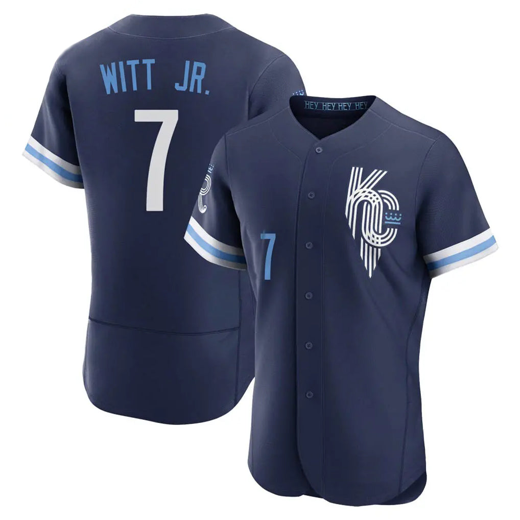 Blandc KC.Royals #7 Bobby Witt Jr. Player Navy City Connect Limited Elite Home Stitched Jerseys