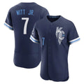 Blandc KC.Royals #7 Bobby Witt Jr. Player Navy City Connect Limited Elite Home Stitched Jerseys