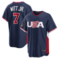 Blandc KC.Royals #7 Bobby Witt Jr. Player Navy USA 2026 World Classic Game Stitched Jerseys