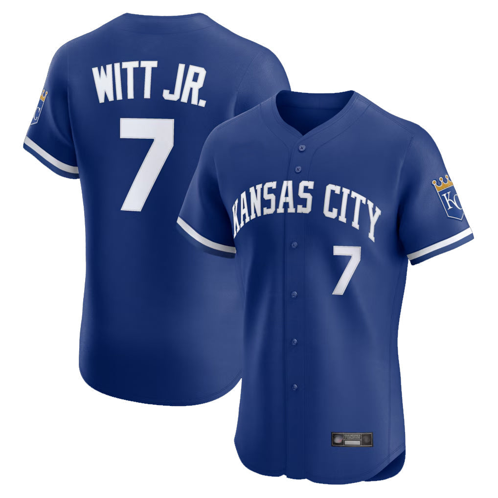 Blandc KC.Royals #7 Bobby Witt Jr. Player Royal Limited Elite Home Stitched Jerseys