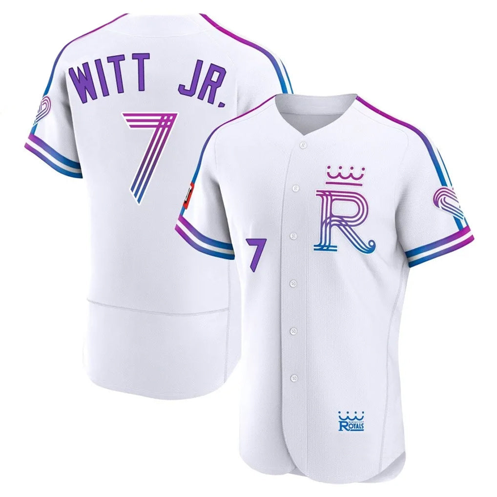Blandc KC.Royals #7 Bobby Witt Jr. Player White 2026 City Connect Limited Elite Home Stitched Jerseys