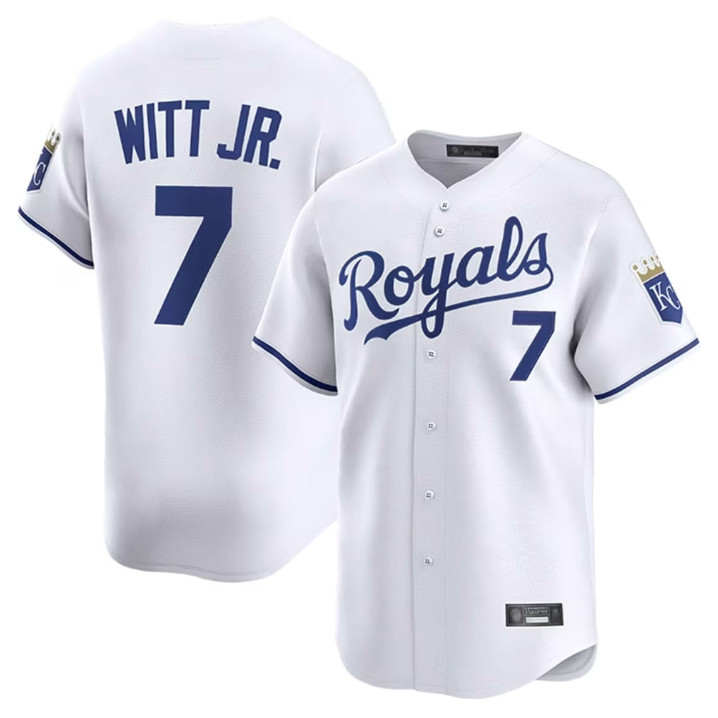 Blandc KC.Royals #7 Bobby Witt Jr. Player White Alt Limited Home Stitched Jerseys