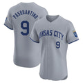 Blandc KC.Royals #9 Vinnie Pasquantino Player Gray Limited Elite Home Stitched Jerseys