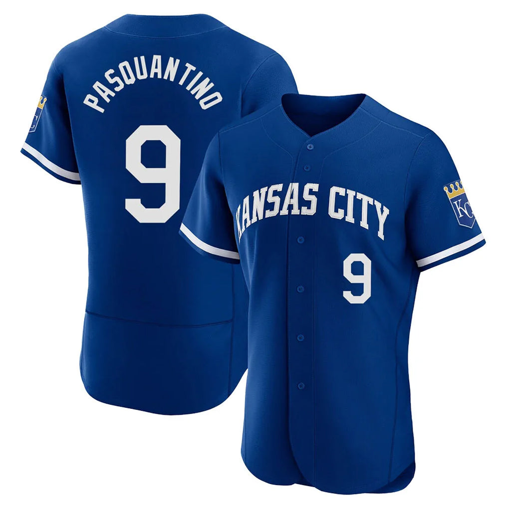 Blandc KC.Royals #9 Vinnie Pasquantino Player Royal City Connect Limited Elite Home Game Stitched Jerseys