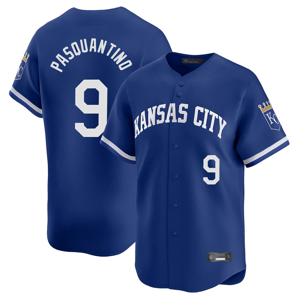 Blandc KC.Royals #9 Vinnie Pasquantino Player Royal City Connect Limited Home Game Stitched Jerseys