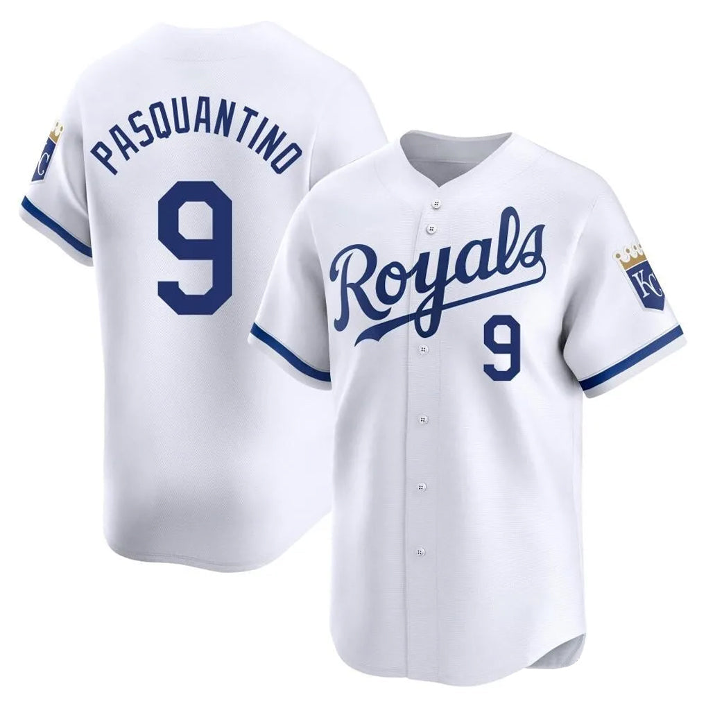 Blandc KC.Royals #9 Vinnie Pasquantino Player White Alt Limited Home Stitched Jerseys