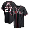 Blandc LA.Angels #27 Mike Trout Player Black Fashion Out Home Game Stitched Jerseys