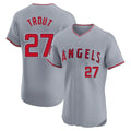 Blandc LA.Angels #27 Mike Trout Player Gray Home Limited Elite Stitched Jerseys