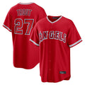 Blandc LA.Angels #27 Mike Trout Player Red Home Game Stitched Jerseys