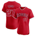 Blandc LA.Angels #27 Mike Trout Player Red Home Limited Elite Stitched Jerseys