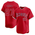 Blandc LA.Angels #27 Mike Trout Player Red Home Limited Stitched Jerseys