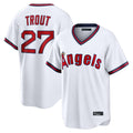 Blandc LA.Angels #27 Mike Trout Player White T-shirt Home Game Stitched Jerseys