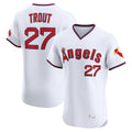 Blandc LA.Angels #27 Mike Trout Player White T-shirt Home Limited Elite Stitched Jerseys