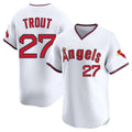 Blandc LA.Angels #27 Mike Trout Player White T-shirt Home Limited Stitched Jerseys