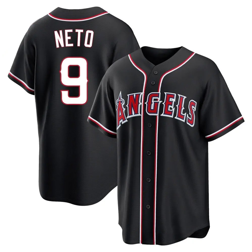 Blandc LA.Angels #9 Zach Neto Player Black Fashion Out Home Game Stitched Jerseys