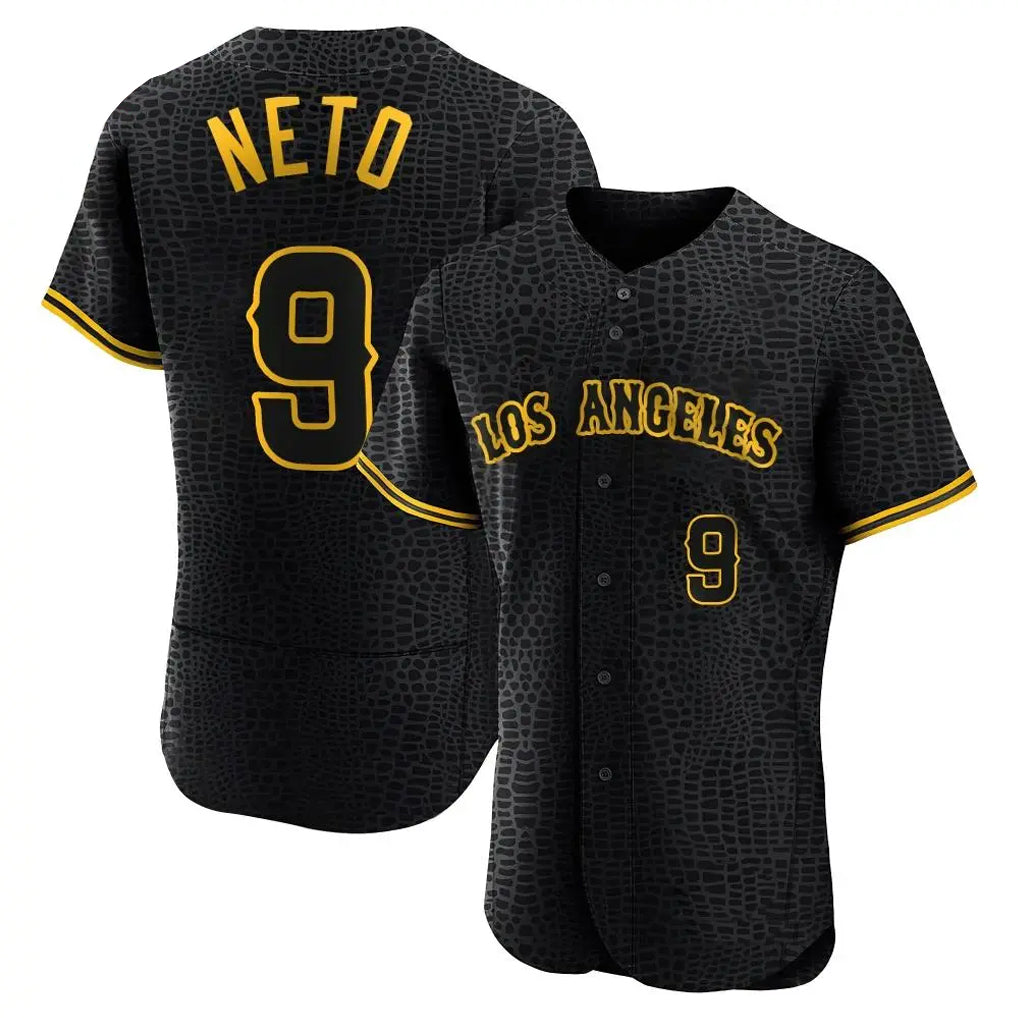 Blandc LA.Angels #9 Zach Neto Player Black Snake Skin City Limited Elite Home Stitched Jerseys