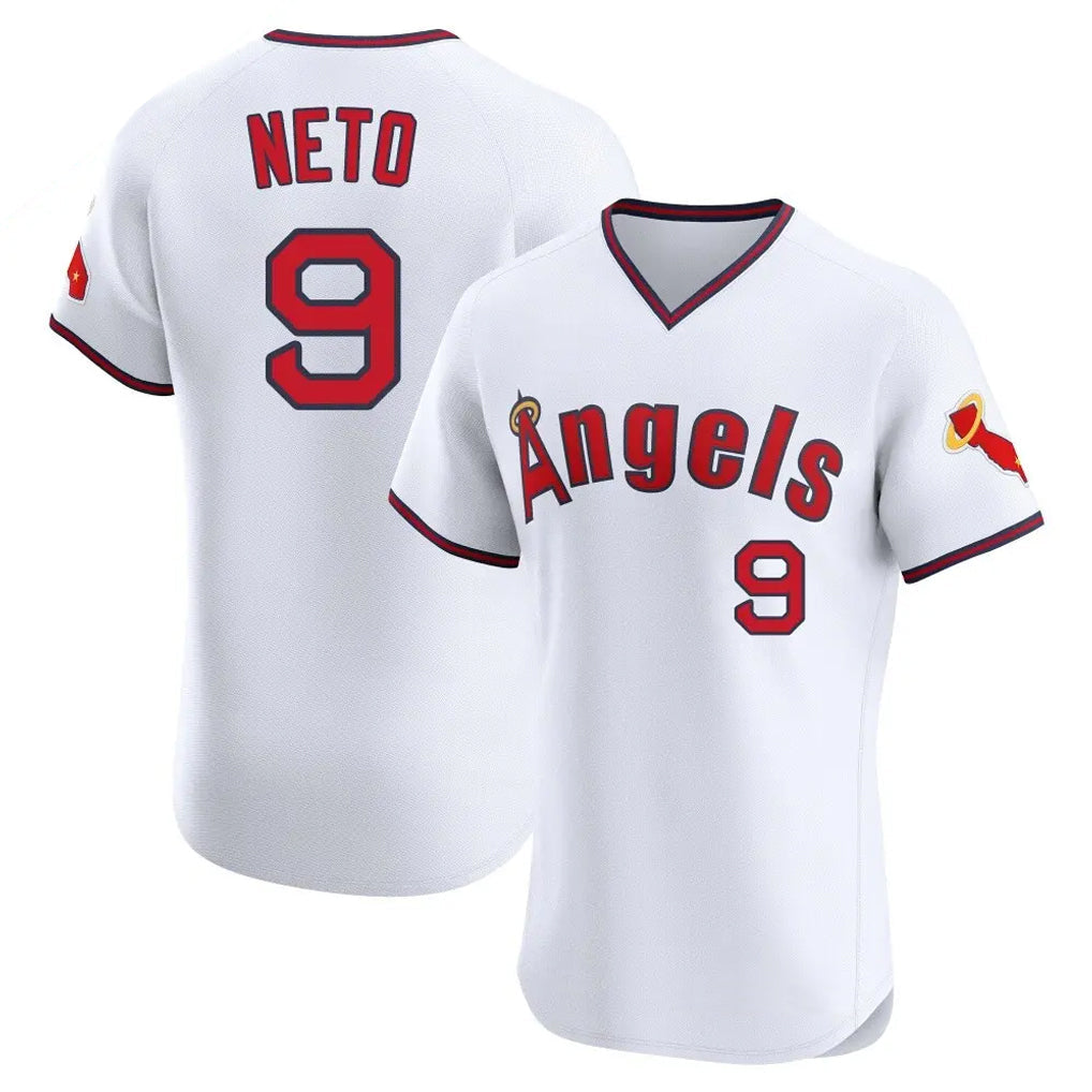 Blandc LA.Angels #9 Zach Neto Player White T-shirt Home Limited Elite Stitched Jerseys