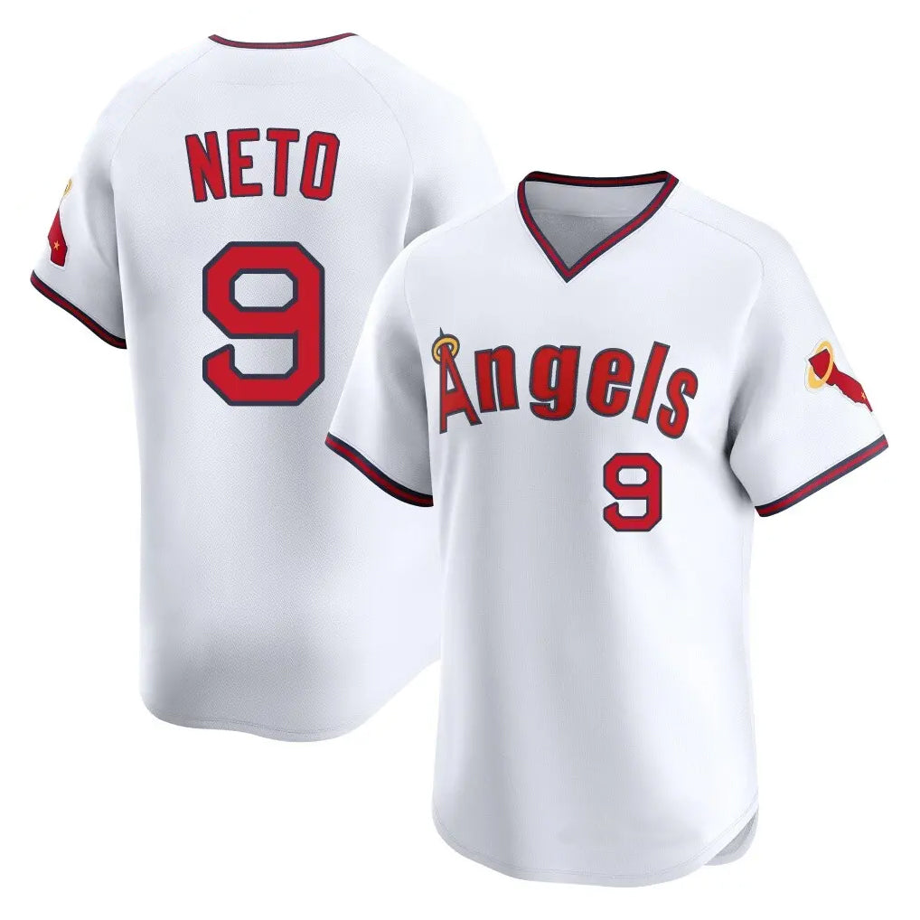 Blandc LA.Angels #9 Zach Neto Player White T-shirt Home Limited Stitched Jerseys