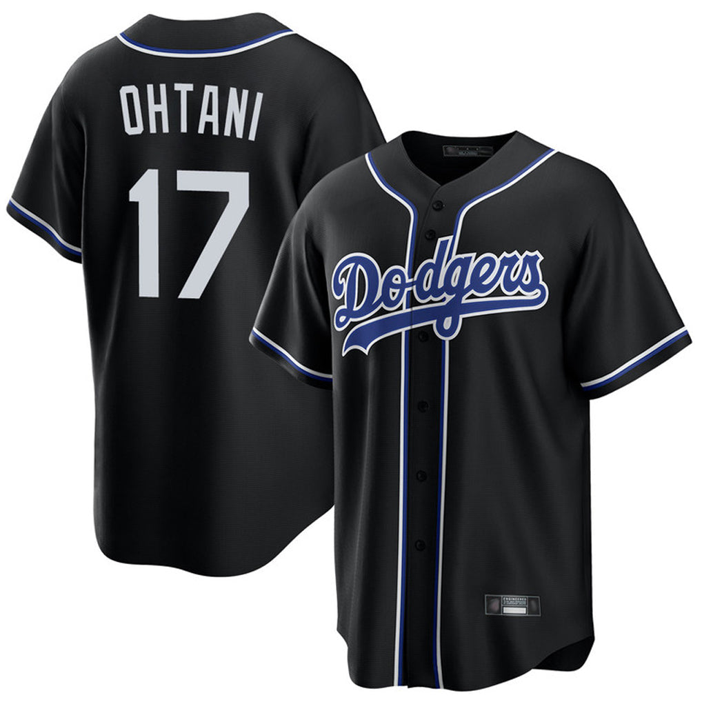 Blandc LA.Dodgers #17 Shohei Ohtani Player Black Carbon Limited Home Stitched Jerseys