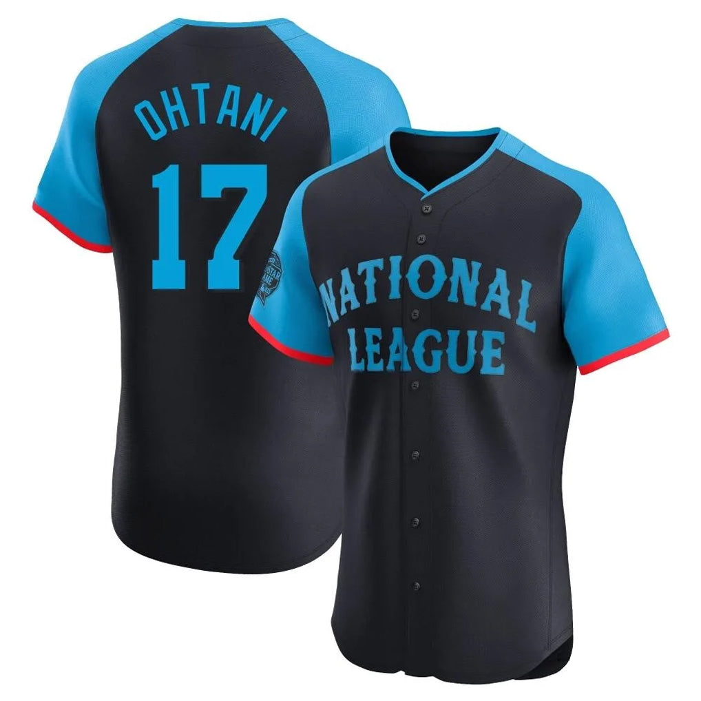 Blandc LA.Dodgers #17 Shohei Ohtani Player Black National League All-Star Limited Elite Home Stitched Jerseys