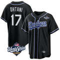 Blandc LA.Dodgers #17 Shohei Ohtani Player Black World Series Carbon Limited Home Stitched Jerseys