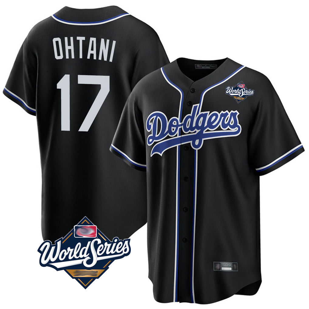 Blandc LA.Dodgers #17 Shohei Ohtani Player Black World Series Carbon Limited Home Stitched Jerseys