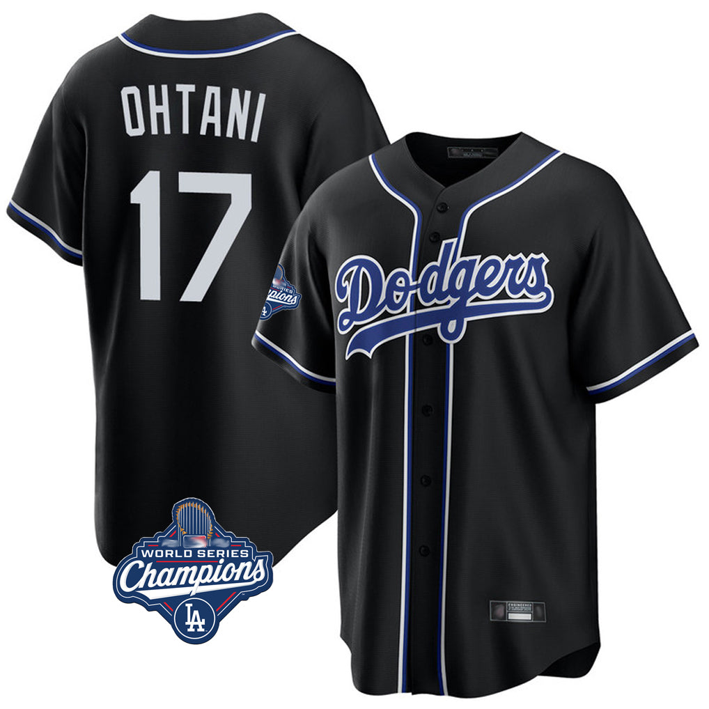 Blandc LA.Dodgers #17 Shohei Ohtani Player Black World Series Meet Carbon Limited Home Stitched Jerseys
