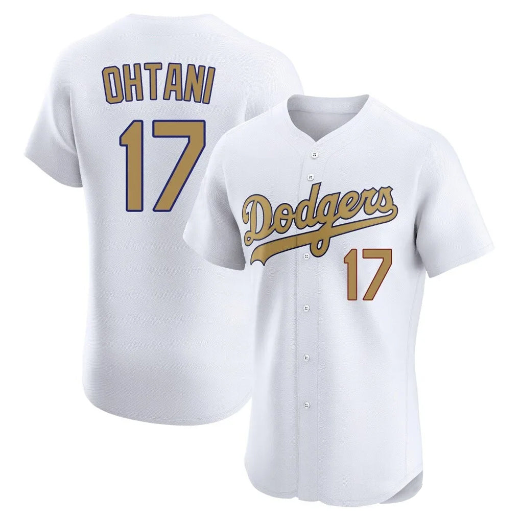 Blandc LA.Dodgers #17 Shohei Ohtani Player Gold Limited Elite Home Stitched Jerseys