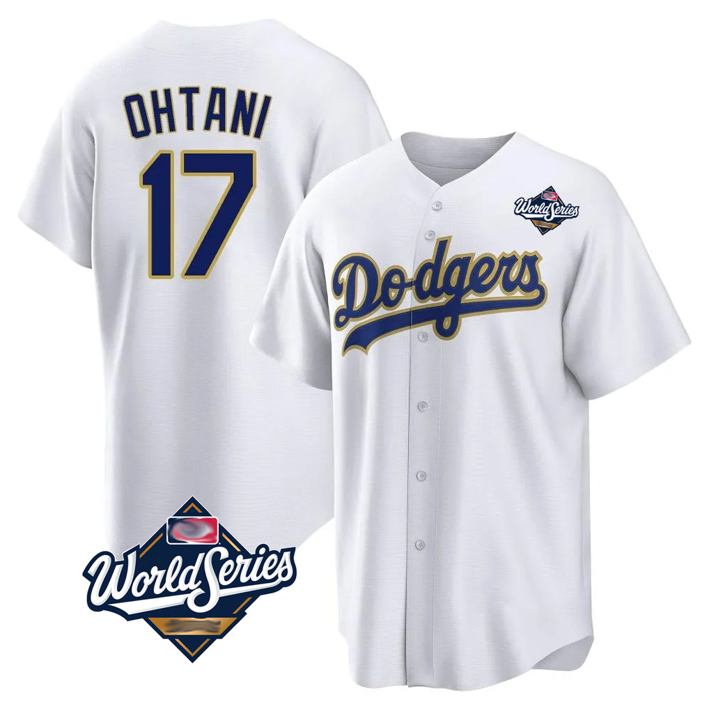 Blandc LA.Dodgers #17 Shohei Ohtani Player Gold White World Series 2026 Collection Stadium Game Stitched Jerseys