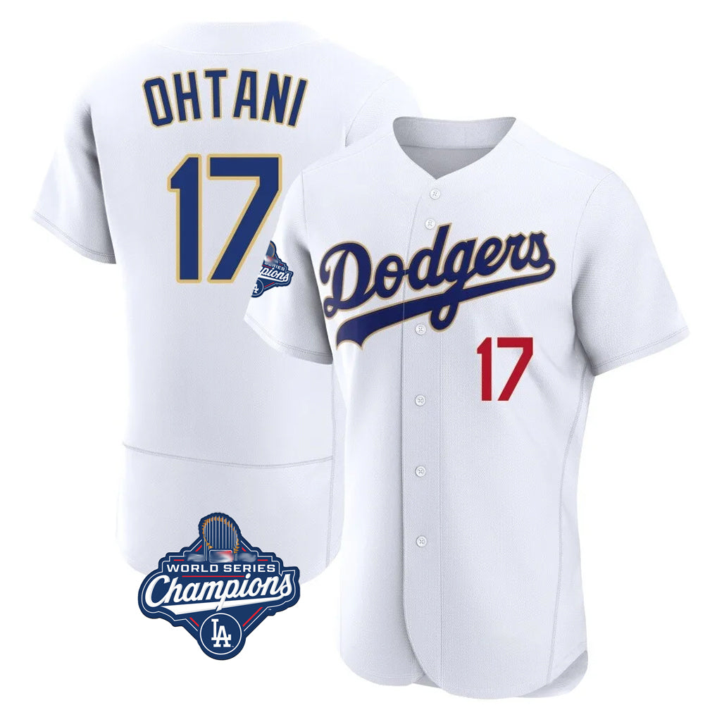Blandc LA.Dodgers #17 Shohei Ohtani Player Gold White World Series Meet 2026 Collection Stadium Limited Elite Stitched Jerseys