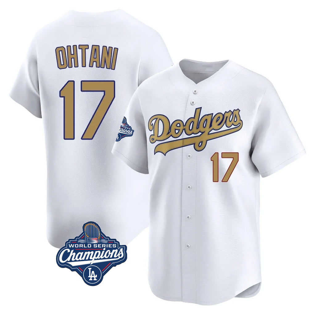 Blandc LA.Dodgers #17 Shohei Ohtani Player Gold World Series Meet Collection Limited Home Stitched Jerseys