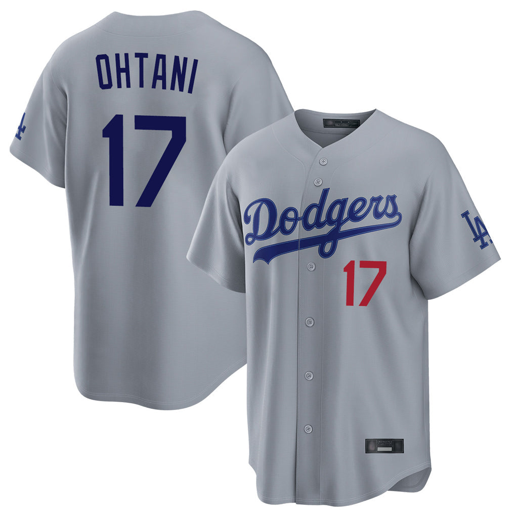 Blandc LA.Dodgers #17 Shohei Ohtani Player Gray Game Home Stitched Jerseys