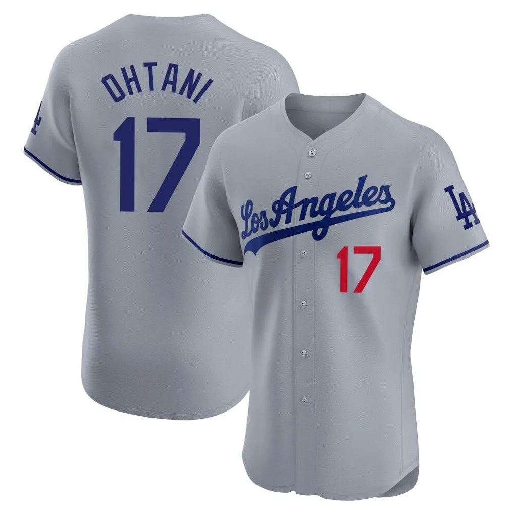 Blandc LA.Dodgers #17 Shohei Ohtani Player Gray Limited Elite Home Stitched Jerseys
