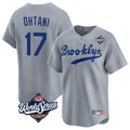 Blandc LA.Dodgers #17 Shohei Ohtani Player Gray World Series Game Limited Home Stitched Jerseys