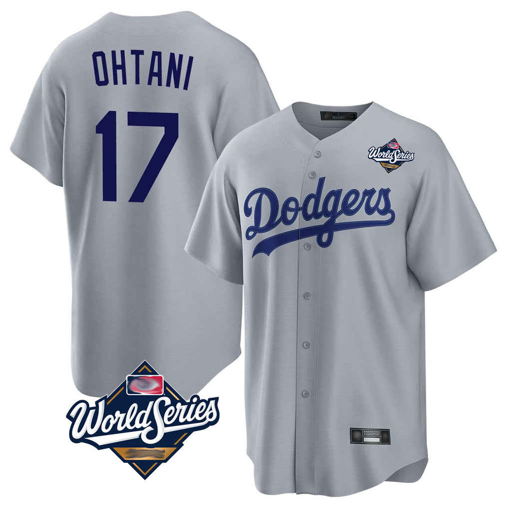 Blandc LA.Dodgers #17 Shohei Ohtani Player Gray World Series Game Stitched Jerseys