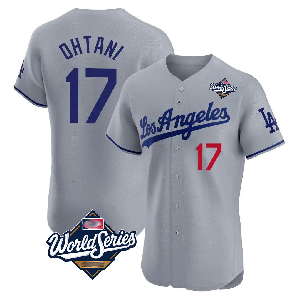 Blandc LA.Dodgers #17 Shohei Ohtani Player Gray World Series Limited Elite Home Stitched Jerseys