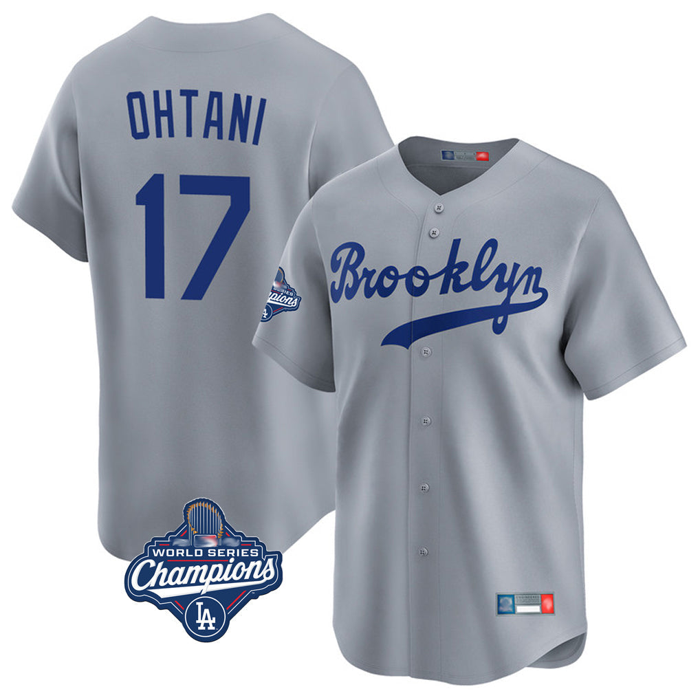 Blandc LA.Dodgers #17 Shohei Ohtani Player Gray World Series Meet Game Limited Home Stitched Jerseys