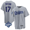 Blandc LA.Dodgers #17 Shohei Ohtani Player Gray World Series Meet Game Stitched Jerseys