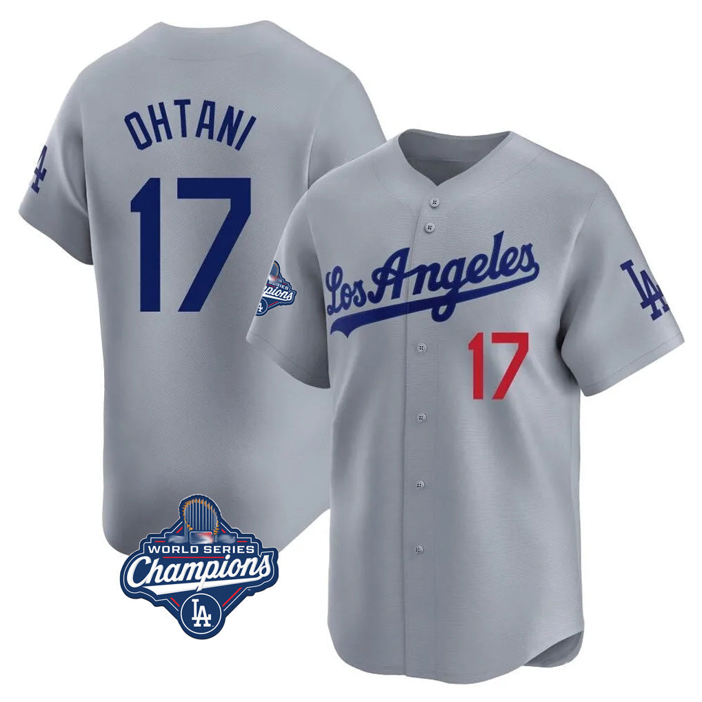 Blandc LA.Dodgers #17 Shohei Ohtani Player Gray World Series Meet Limited Home Stitched Jerseys