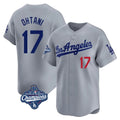 Blandc LA.Dodgers #17 Shohei Ohtani Player Gray World Series Meet Limited Home Stitched Jerseys
