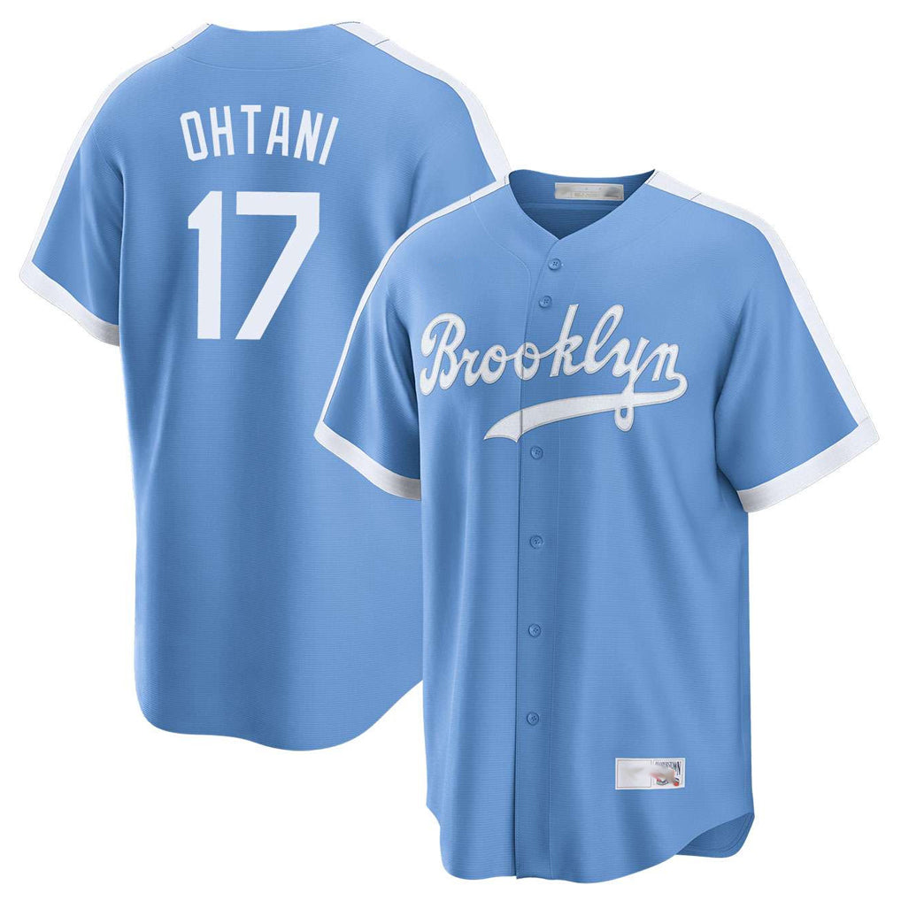 Blandc LA.Dodgers #17 Shohei Ohtani Player Light Blue Cooperstown Collection Limited Stitched Jerseys